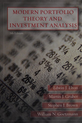 Cover of Modern Portfolio Theory and Investment Analysis