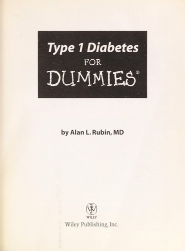 Cover of Type 1 diabetes for dummies