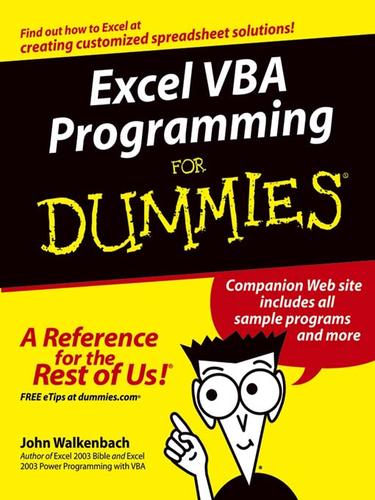 Cover of Excel VBA Programming For Dummies