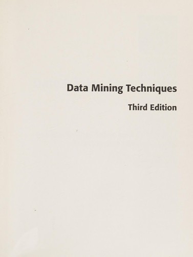 Cover of Data mining techniques