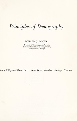 Cover of Principles of demography