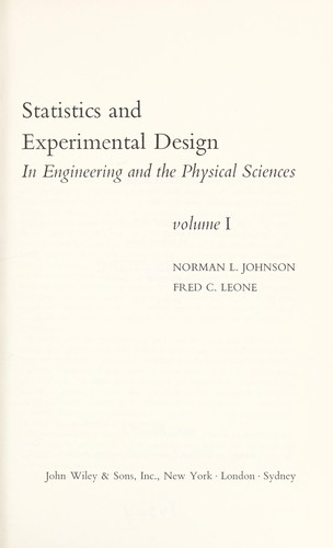 Cover of Statistics and experimental design in engineering and the physical sciences