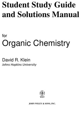 Cover of Student Study Guide and Solutions Manual for Organic Chemistry