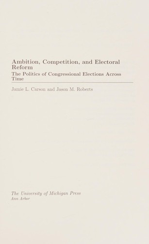 Cover of Ambition, competition, and electoral reform
