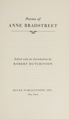 Cover of Poems of Anne Bradstreet