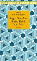 Cover of Right you are, if you think you are