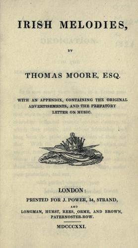 Cover of Irish melodies