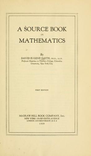 Cover of A source book in mathematics