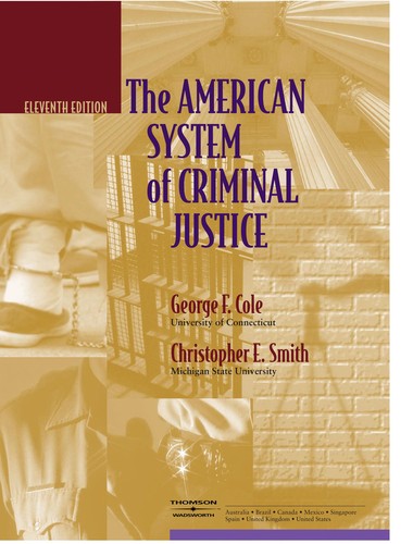 Cover of The American system of criminal justice