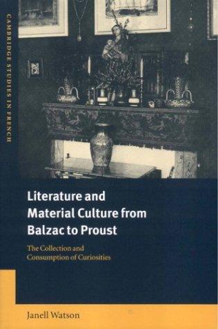 Cover of Literature and Material Culture from Balzac to Proust