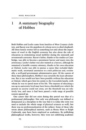 Cover of The Cambridge companion to Hobbes