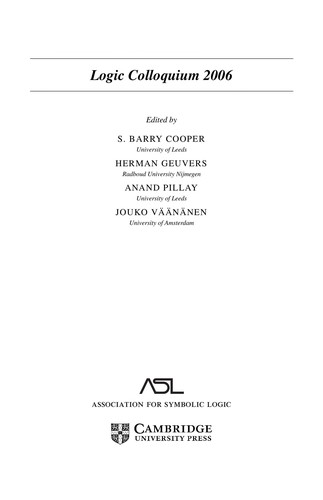 Cover of Logic Colloquium 2006