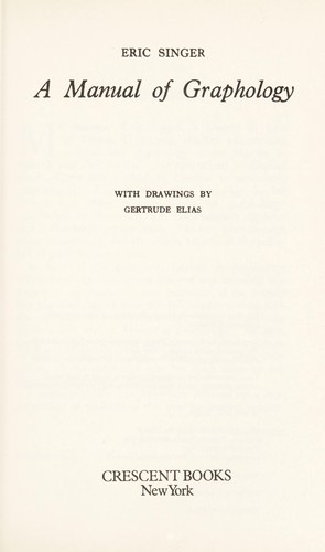 Cover of A manual of graphology