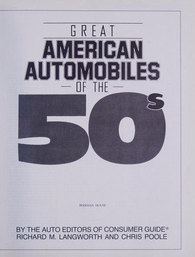 Cover of Great American Automobiles of the 50s