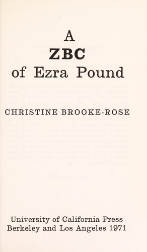 Cover of A ZBC of Ezra Pound