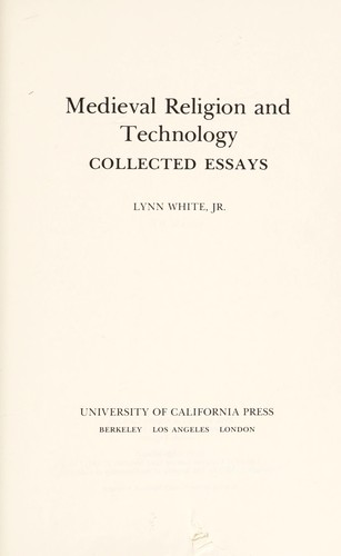Cover of Medieval religion and technology collected essays