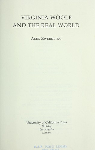 Cover of Virginia Woolf and the real world