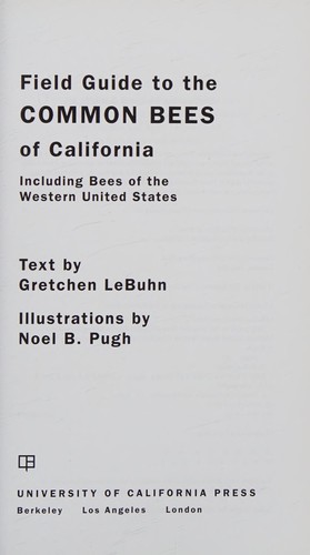 Cover of Field guide to the common bees of California