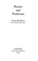 Cover of Reason and prediction