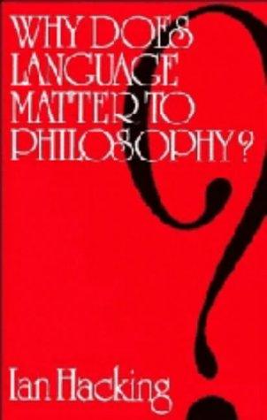 Cover of Why does language matter to philosophy?