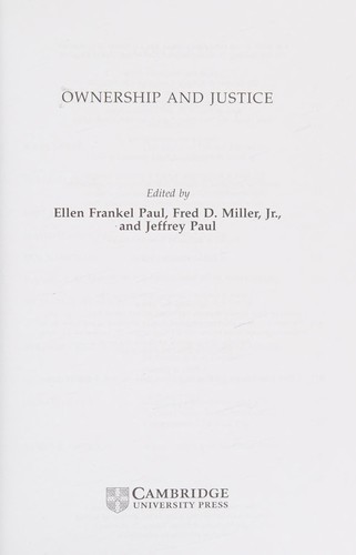 Cover of Ownership and justice