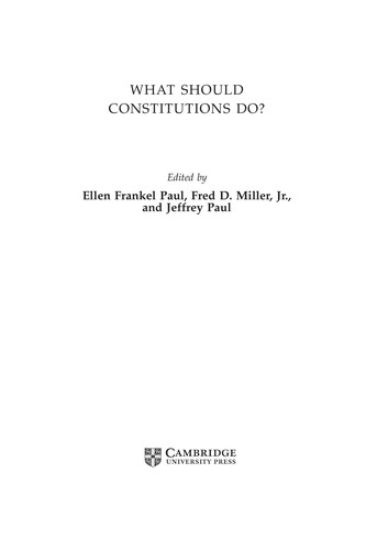 Cover of What should constitutions do?