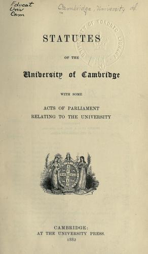 Cover of Statutes and ordinances of the University of Cambridge