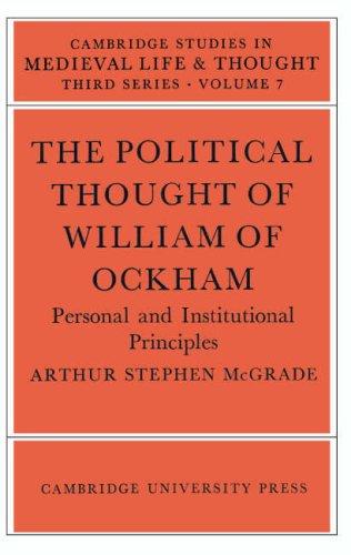 Cover of The political thought of William of Ockham