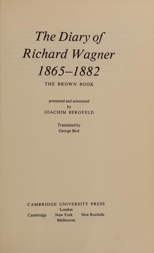 Cover of The Diary of Richard Wagner 1865-1882