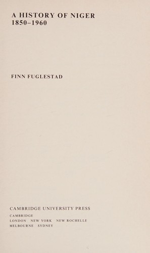 Cover of A History of Niger 18501960 (African Studies)