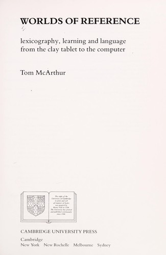 Cover of Worlds of reference