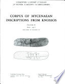 Cover of Corpus of Mycenaean Inscriptions from Knossos