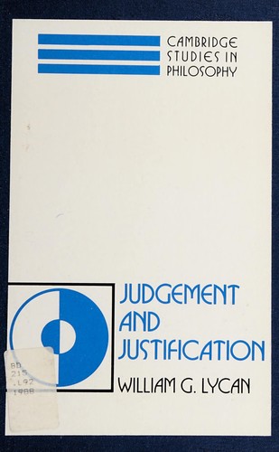 Cover of Judgement and justification