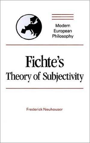 Cover of Fichte's theory of subjectivity