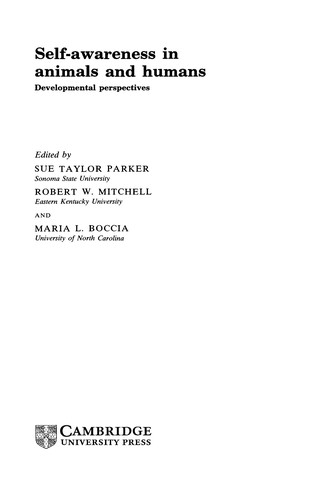 Cover of Self-awareness in animals and humans