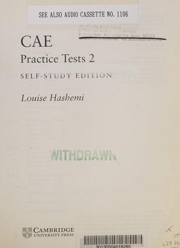Cover of CAE Practice Tests 2 Cassettes (2)