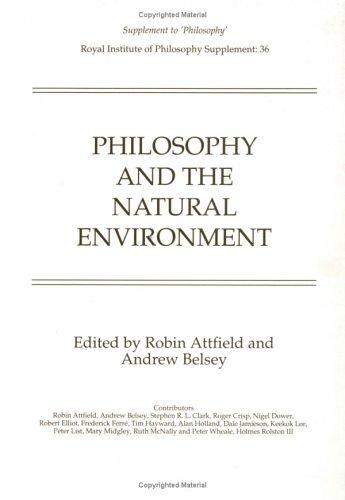 Cover of Philosophy and the natural environment