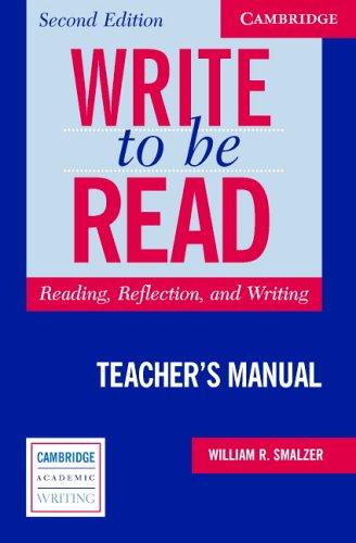 Cover of Write to be Read Teacher's Manual