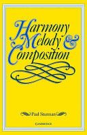 Cover of Harmony, Melody and Composition