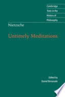 Cover of Nietzsche: Untimely Meditations