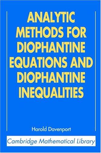 Cover of Analytic methods for Diophantine equations and Diophantine inequalities