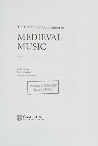 Cover of The Cambridge Companion to Medieval Music