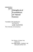 Cover of Metaphysical Foundations of Natural Science