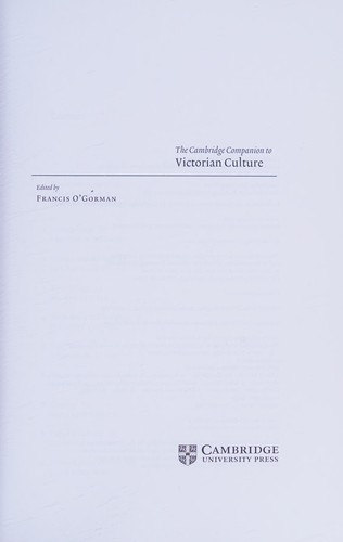 Cover of The Cambridge companion to Victorian culture