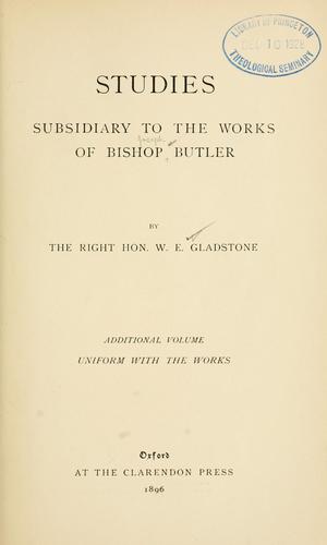 Cover of Studies subsidiary to the Works of Bishop Butler