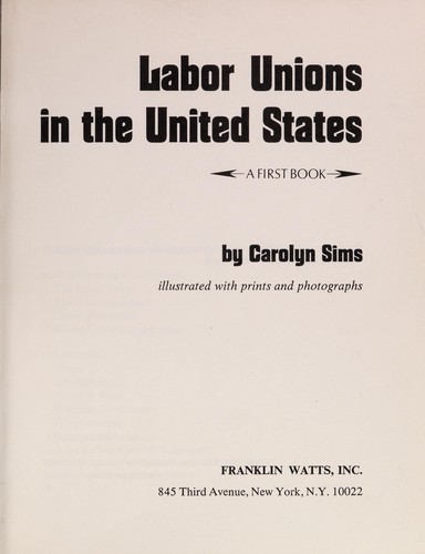 Cover of Labor unions in the United States