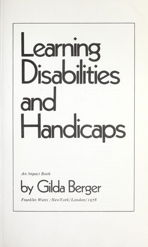 Cover of Learning disabilities and handicaps
