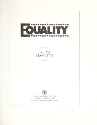 Cover of Equality