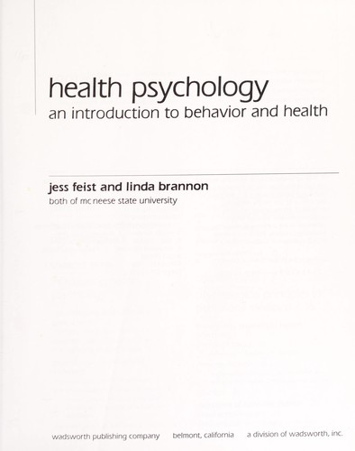 Cover of Health psychology