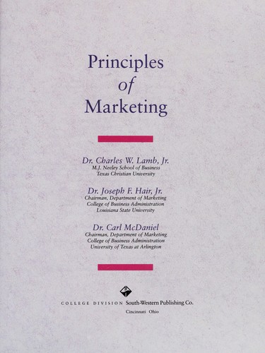 Cover of Principles of marketing